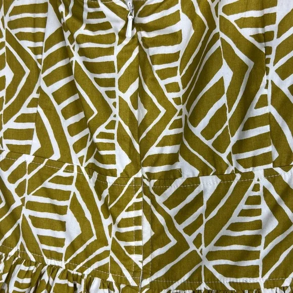 eShakti Geometric Print Green White Dress 18 - Picture 7 of 8